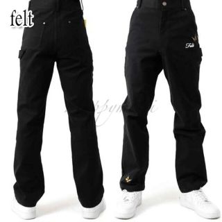 フェルト(FELT)のFELT/BUTTERFLY GARDEN PANT / BLACK (ワークパンツ/カーゴパンツ)