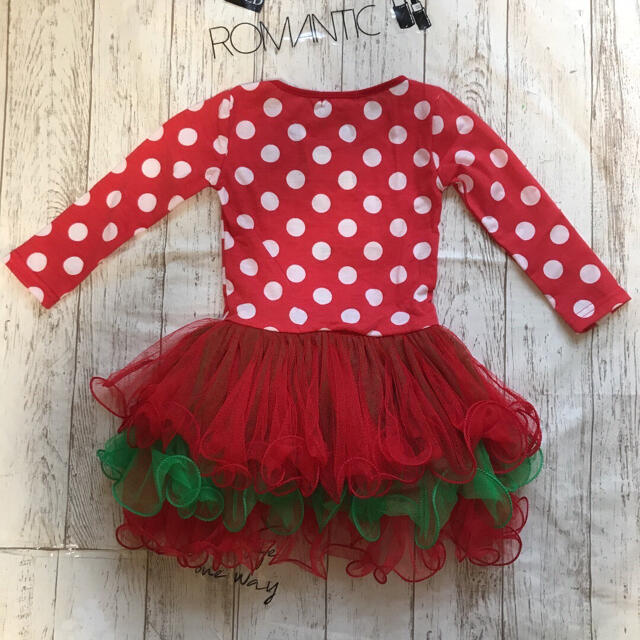 New 新品 女の子 サンタ クリスマス  チュール ワンピース 90サイズ  キッズ/ベビー/マタニティのキッズ服女の子用(90cm~)(ワンピース)の商品写真