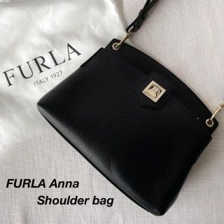 フルラ(FURLA)の美品 フルラ anna アナ 2way ショルダーバッグ 黒 Sサイズ(ショルダーバッグ)