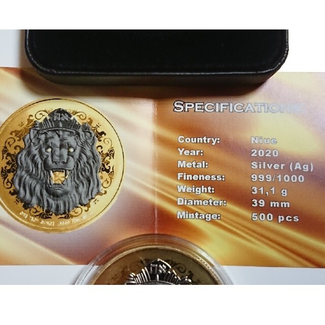 スペースゴールド・ライオンコイン (シルバープルーフ) 500枚限定品