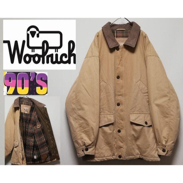 WOOLRICH(ウールリッチ)の670 90年代 WOOLRICH 中綿 フィールドジャケット 襟レザー メンズのジャケット/アウター(カバーオール)の商品写真