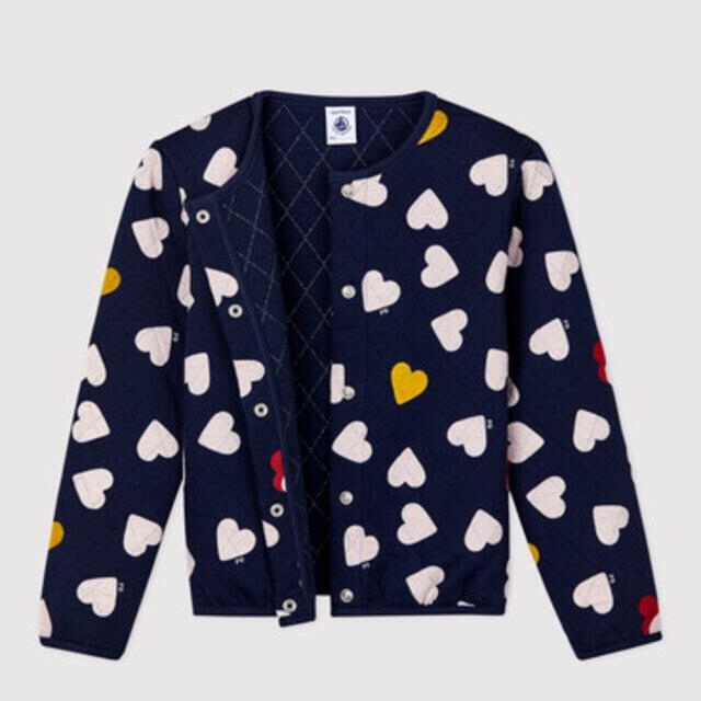 PETIT BATEAU(プチバトー)の新品 プチバトー 5ans チュビック キルティング プリント カーディガン キッズ/ベビー/マタニティのキッズ服女の子用(90cm~)(カーディガン)の商品写真