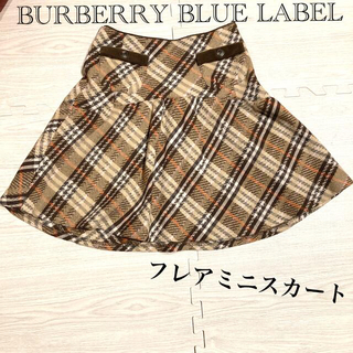 バーバリーブルーレーベル(BURBERRY BLUE LABEL)のBURBERRY ノバチェック　フレア　ミニスカート　36(ミニスカート)