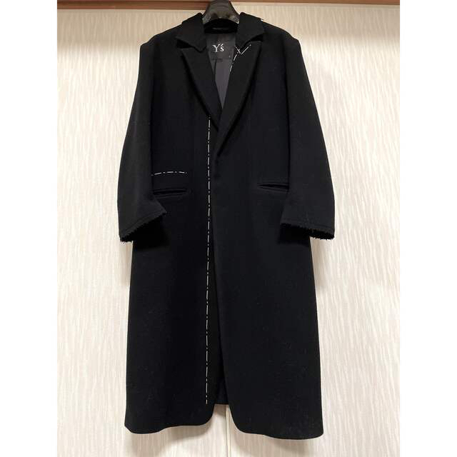 Y's ワイズ 18AW ステッチウールロングコート チェスターコート