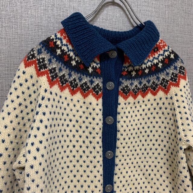 90s ビンテージ　ノルウェー製　ハンドニット　used  　ノルディック 1