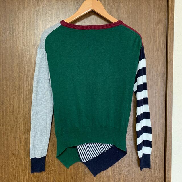 UNITED ARROWS green label relaxing(ユナイテッドアローズグリーンレーベルリラクシング)のアシンメトリーデザインニット　ボーダー レディースのトップス(ニット/セーター)の商品写真