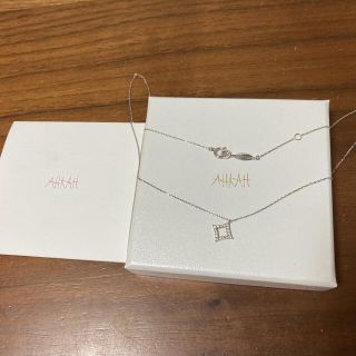 アーカー(AHKAH)のアーカー　ダイアモンドシェイプネックレス　ホワイトゴールド　美品(ネックレス)