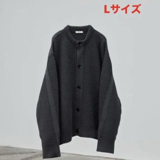 サンシー(SUNSEA)のLIDNM LOOP YARN WIDE CARDIGAN チャコール Lサイズ(カーディガン)