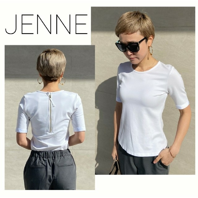 新品 JENNE テープリボンTシャツ 中村江里子 レディースのトップス(Tシャツ(半袖/袖なし))の商品写真