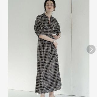 ステュディオス(STUDIOUS)のclane クラネ　SEE THROUGH CHECK ARM ワンピース(ロングワンピース/マキシワンピース)