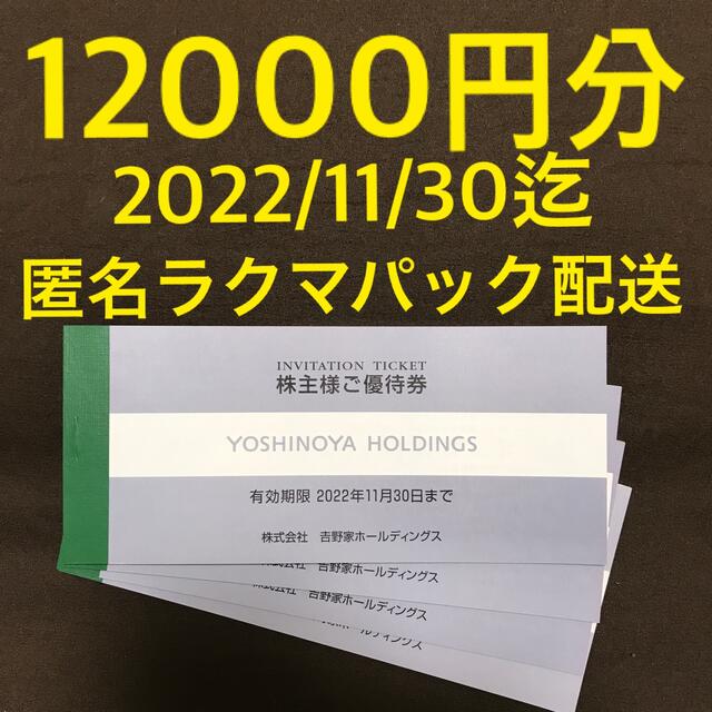 レストラン/食事券吉野家　株主優待　12000円分　ラクマパック無料