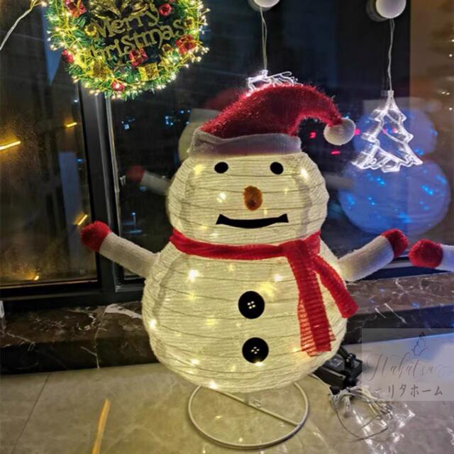 クリスマス雪だるま　イルミネーションライト 庭　飾り パーティー装飾 乾電池 | フリマアプリ ラクマ