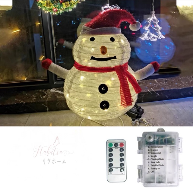 クリスマス雪だるま　イルミネーションライト 庭　飾り パーティー装飾 乾電池