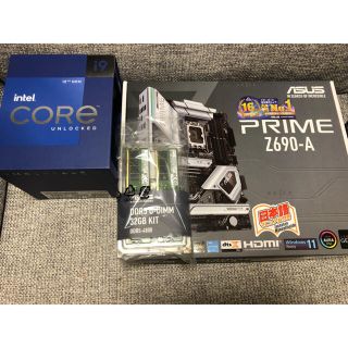 エイスース(ASUS)の[新品未開封]Core i9 12900K+マザー+DDR5メモリ16GB×2(PCパーツ)