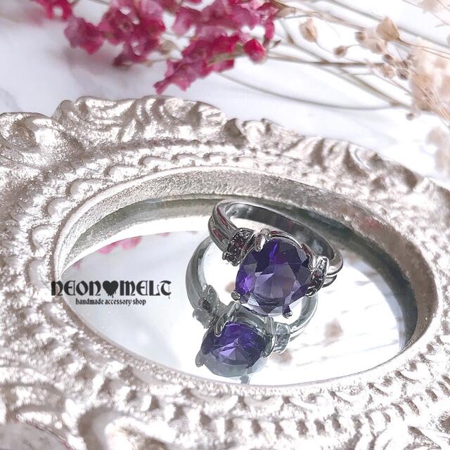 【157】Purple bijou - リング レディースのアクセサリー(リング(指輪))の商品写真