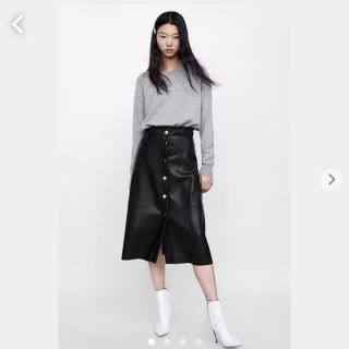 ザラ(ZARA)のZARA レザースカート(ロングスカート)