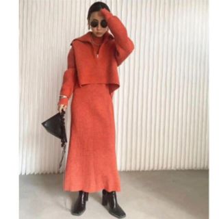 アメリヴィンテージ(Ameri VINTAGE)のameri BIG COLLAR SET KNIT DRESS (ニット/セーター)