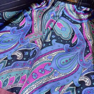 ETRO - イタリア製 シルク混 裏ペイズリー ストライプ エトロ