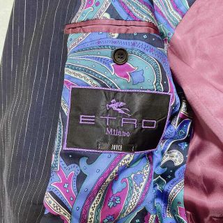 ETRO - イタリア製 シルク混 裏ペイズリー ストライプ エトロ