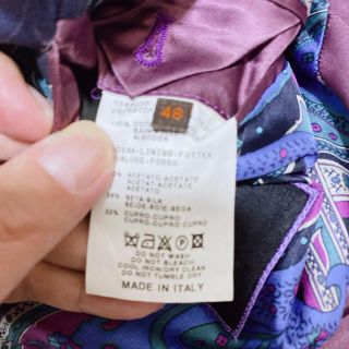 ETRO - イタリア製 シルク混 裏ペイズリー ストライプ エトロ