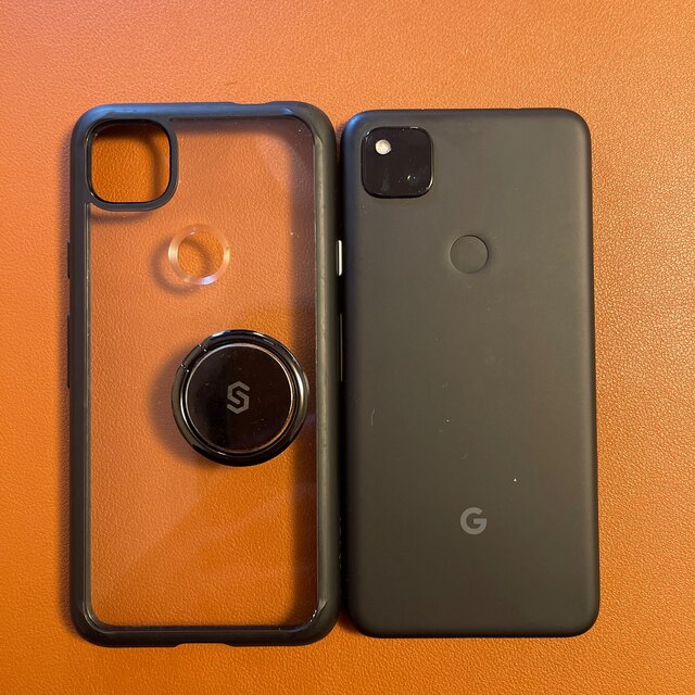 Google Pixel(グーグルピクセル)のpixel 4a(SIMフリー)+フィルムカバー(予備あり)+ケース+リング スマホ/家電/カメラのスマートフォン/携帯電話(スマートフォン本体)の商品写真