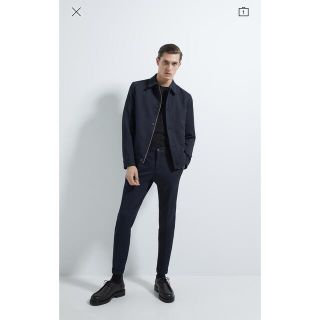 ☆ZARA☆メンズウール100%セットアップスーツ☆上下スーツ☆ダークネイビー☆