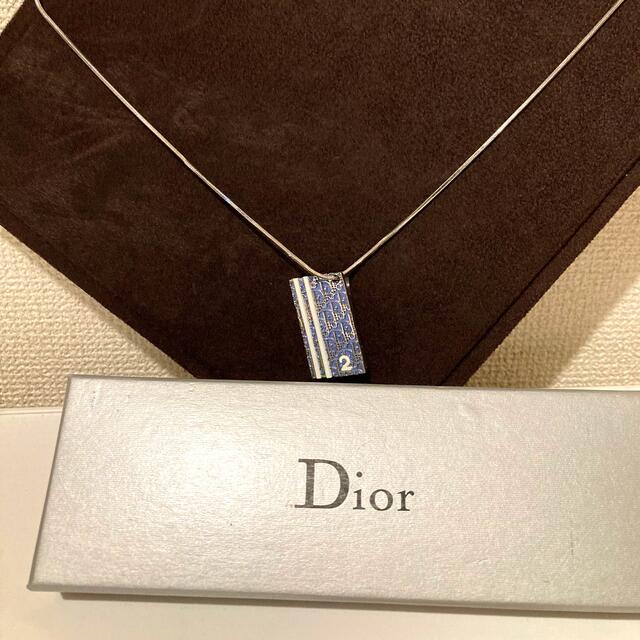 【美品】Dior トロッターネックレス（大）Blue