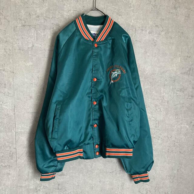 希少 chalk line マイアミ・ドルフィンズ スタジャン USA製 青 M 特別