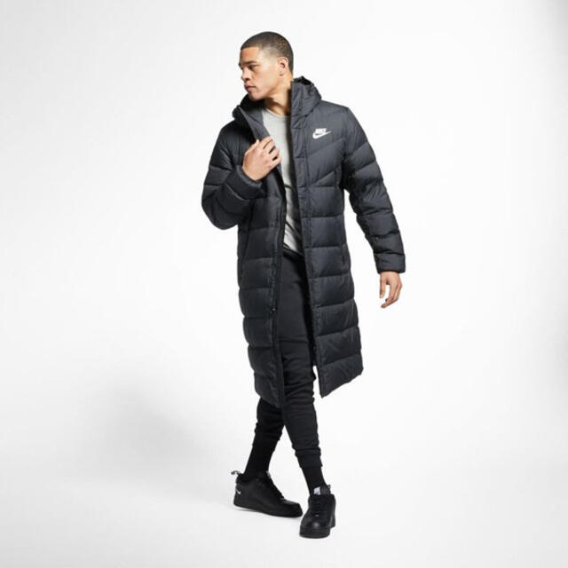 【残りわずか】 ブラック ロングコート NIKE ナイキ M ベンチ フィルダウン コート