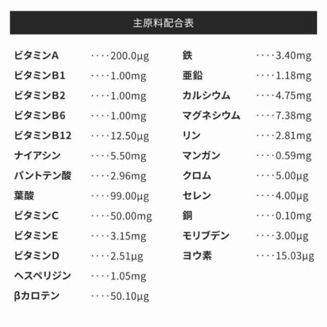 マルチビタミン＆マルチミネラル サプリメント約3ヵ月分 健康食品  食品/飲料/酒の健康食品(アミノ酸)の商品写真