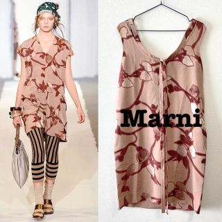 マルニ(Marni)の■Marni/マルニ_ワンピースxドレス 美品/希少 シルク100％ 花柄(ひざ丈ワンピース)