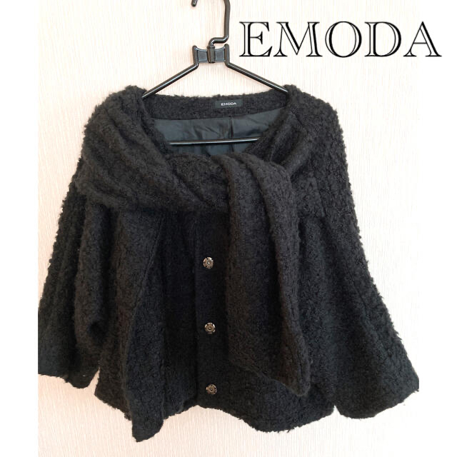 EMODA(エモダ)のEMODA エモダ　/コート黒 レディースのジャケット/アウター(毛皮/ファーコート)の商品写真