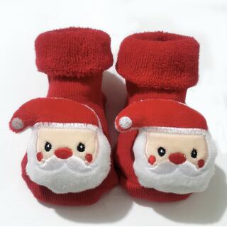 ベビーソックス　赤ちゃん　靴下　クリスマスソックス　サンタさん(靴下/タイツ)