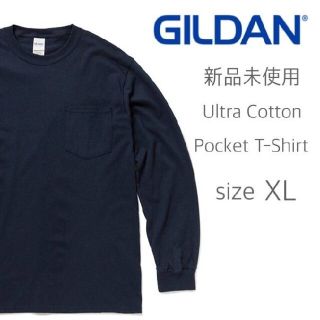 ギルタン(GILDAN)の新品未使用 ギルダン ウルトラコットンポケット付 長袖Tシャツ ネイビー XL(Tシャツ/カットソー(七分/長袖))