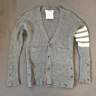 トムブラウン(THOM BROWNE)のthome browne トムブラウン カーディガン ミディアムグレー(カーディガン)