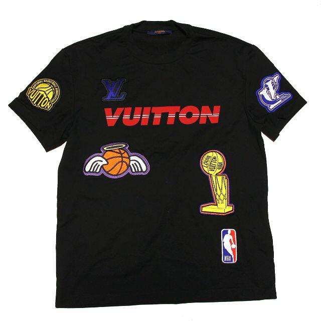 専用 ルイヴィトン NBA Tシャツ バスケットボール マルチロゴ 黒