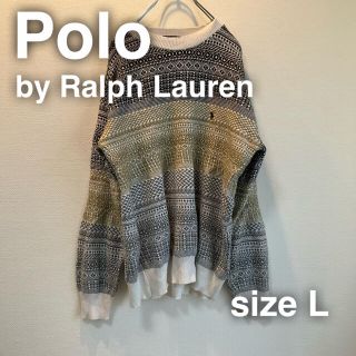 ポロラルフローレン(POLO RALPH LAUREN)のPolo by Ralph Lauren ポロ　ラルフローレン　L ニット　総柄(ニット/セーター)