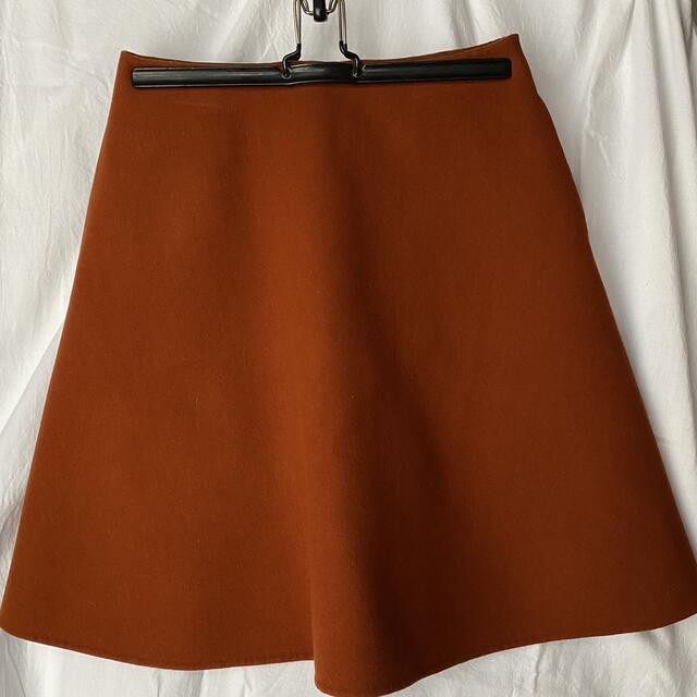 Drawer(ドゥロワー)のDRAWER メルトンフレアースカート　ブリックカラー レディースのスカート(ひざ丈スカート)の商品写真
