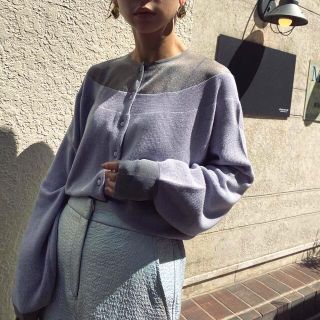 アメリヴィンテージ(Ameri VINTAGE)のAmeri⭐︎GLITTER SHEER DOCKING KNIT(ニット/セーター)