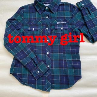 トミーガール(tommy girl)の長袖シャツ トミーガール S チェック ネイビー 綿 tommy girl (シャツ/ブラウス(長袖/七分))