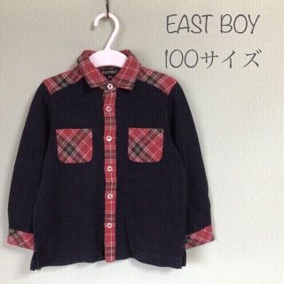 イーストボーイ(EASTBOY)のEAST BOY 長袖カットソー　カットソーシャツ　100サイズ　黒×赤色(Tシャツ/カットソー)