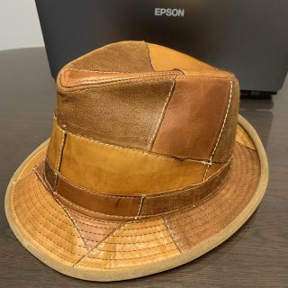 HENSCHEL HAT Co.  リアルレザーパッチワークハット　L(ハット)