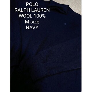 ラルフローレン(Ralph Lauren)のPOLO RALPH LAUREN タートルネック ウール ニット M ネイビー(ニット/セーター)