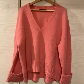 マカフィー(MACPHEE)の【クリーニング済】Macphee  ピンク　vネックレスニットセーター(ニット/セーター)