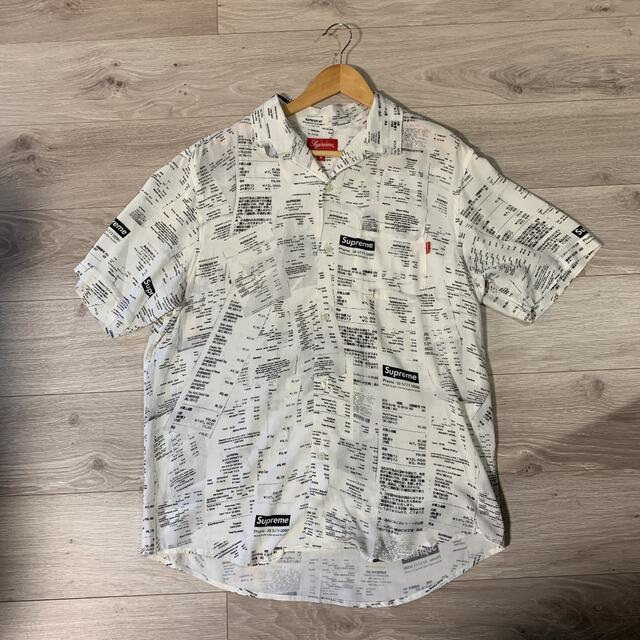 白S Supreme Receipts Rayon shirt