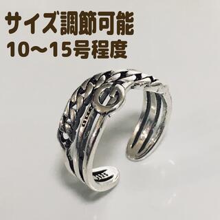 レディースアクセサリー 指輪 シルバー 鎖 チェーン フリーサイズ(リング(指輪))
