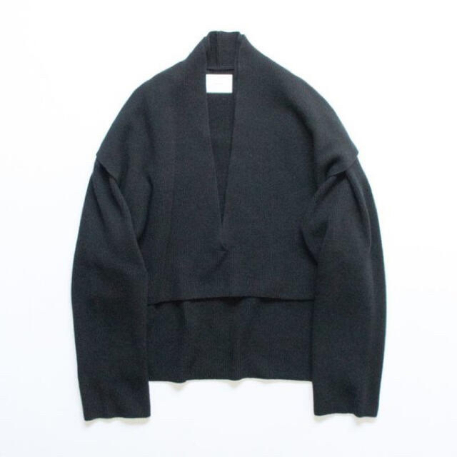 stein LAY DEEP V NECK KNIT LS BLACKメンズ