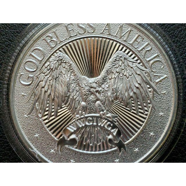 ラウンド】 GOD BLESS AMERICA TRUMP Q 1オンス 銀貨B型の通販 by