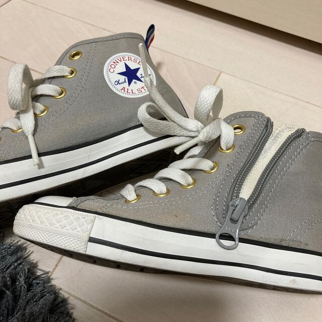 CONVERSE(コンバース)のコンバース　18センチ　グレー　トリコロール キッズ/ベビー/マタニティのキッズ靴/シューズ(15cm~)(スニーカー)の商品写真