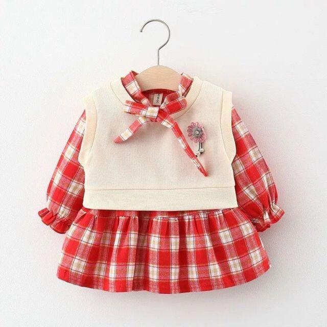 子供　ベビー　2点セット　ベスト シャツ　セットアップ  70 キッズ/ベビー/マタニティのベビー服(~85cm)(シャツ/カットソー)の商品写真